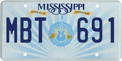 MS license plate MBT691