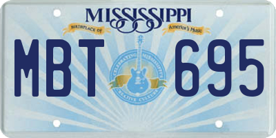 MS license plate MBT695
