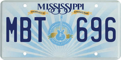 MS license plate MBT696
