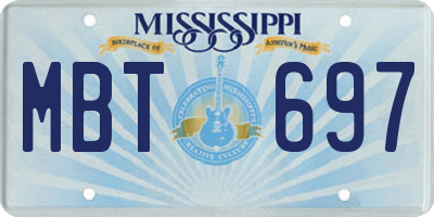 MS license plate MBT697