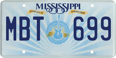 MS license plate MBT699