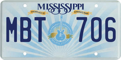 MS license plate MBT706