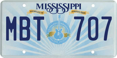 MS license plate MBT707