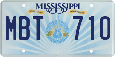 MS license plate MBT710