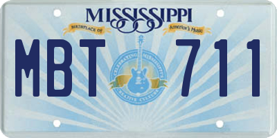 MS license plate MBT711