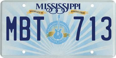 MS license plate MBT713