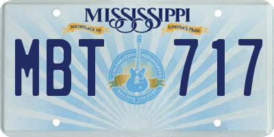 MS license plate MBT717