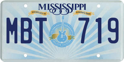 MS license plate MBT719