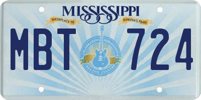 MS license plate MBT724
