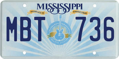 MS license plate MBT736