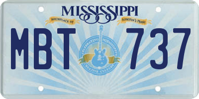 MS license plate MBT737