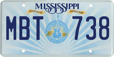 MS license plate MBT738