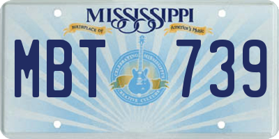 MS license plate MBT739