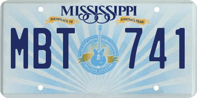 MS license plate MBT741
