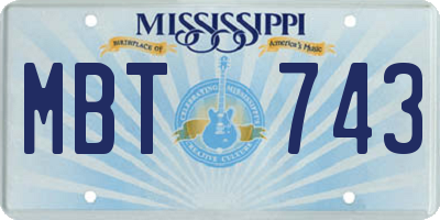 MS license plate MBT743