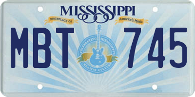 MS license plate MBT745
