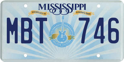 MS license plate MBT746