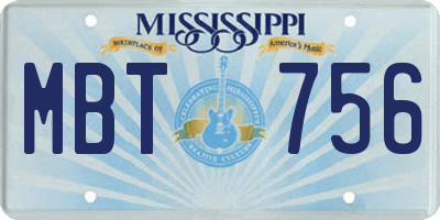 MS license plate MBT756