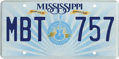 MS license plate MBT757