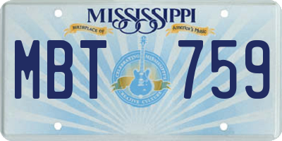 MS license plate MBT759