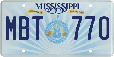 MS license plate MBT770