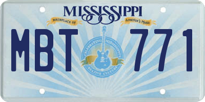 MS license plate MBT771