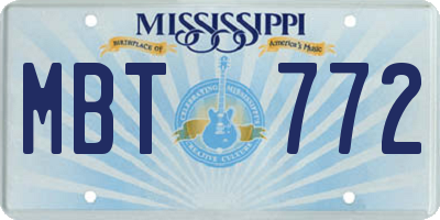 MS license plate MBT772