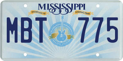 MS license plate MBT775