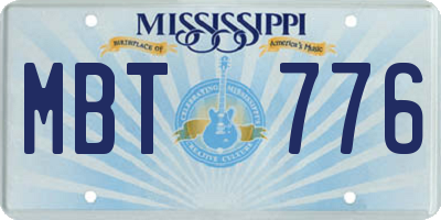 MS license plate MBT776