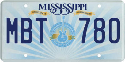 MS license plate MBT780