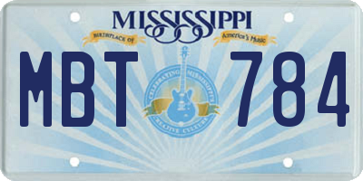 MS license plate MBT784
