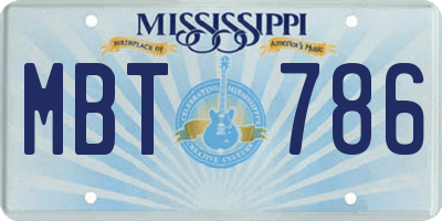 MS license plate MBT786
