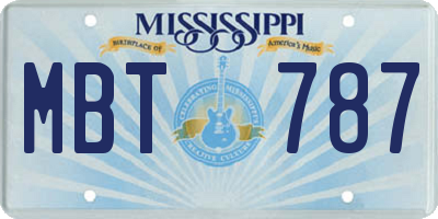 MS license plate MBT787