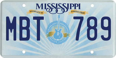 MS license plate MBT789