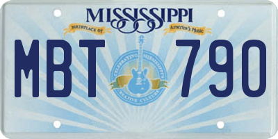 MS license plate MBT790