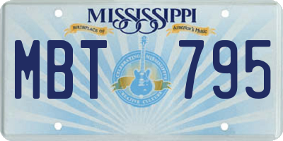 MS license plate MBT795