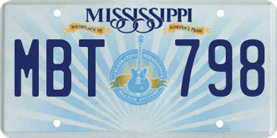 MS license plate MBT798