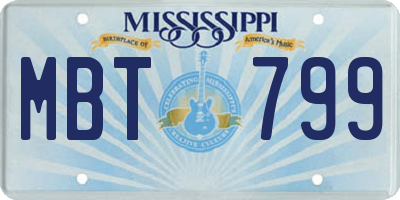 MS license plate MBT799