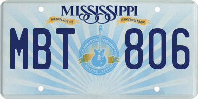 MS license plate MBT806