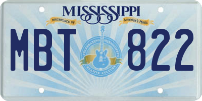MS license plate MBT822