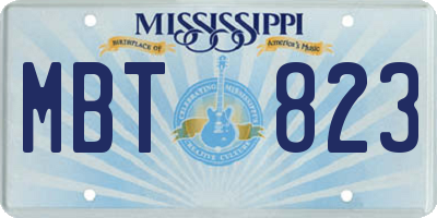 MS license plate MBT823