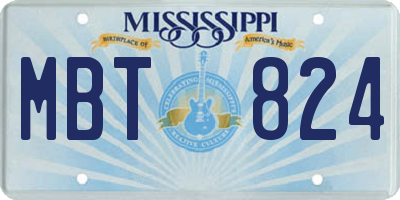 MS license plate MBT824