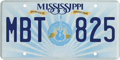 MS license plate MBT825