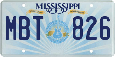 MS license plate MBT826