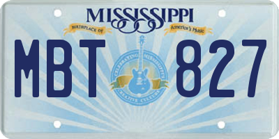 MS license plate MBT827