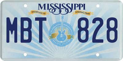 MS license plate MBT828