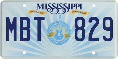 MS license plate MBT829