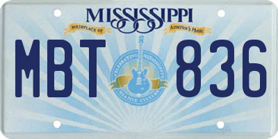 MS license plate MBT836