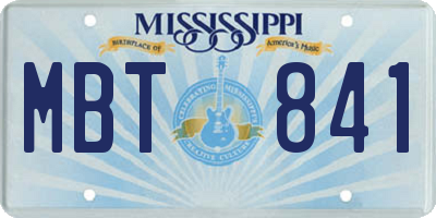 MS license plate MBT841