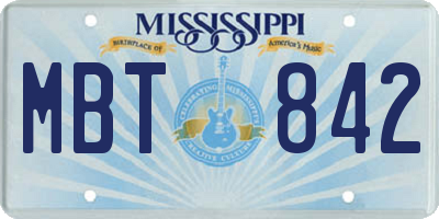 MS license plate MBT842